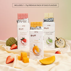 3 flavor mini white fruit chocolates